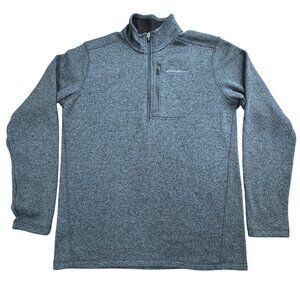 Eddie Bauer Radiator Fleece Pullover Sweater Mens Tall Large1/4 Zip Dusty Blue